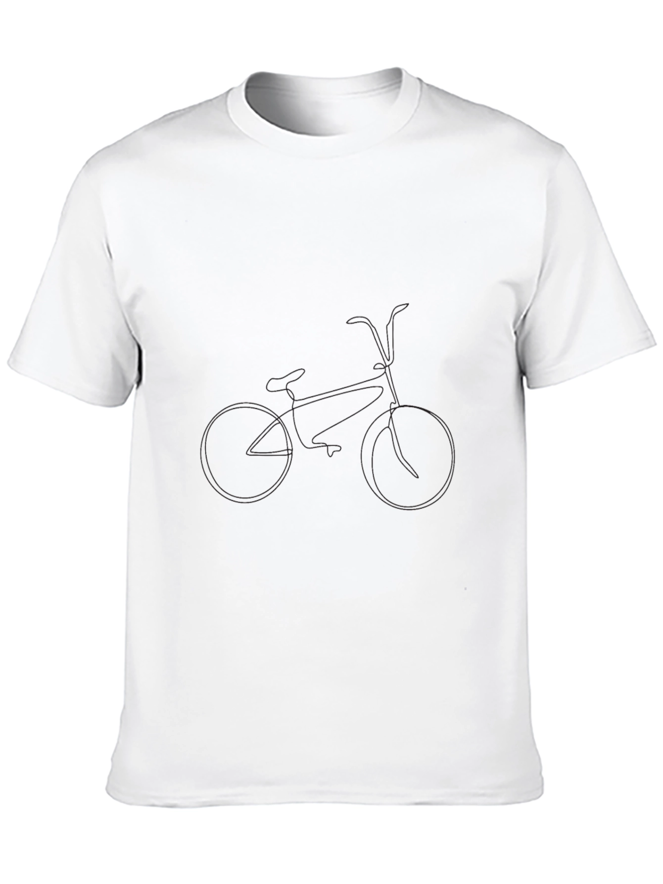 Black T-Shirt with Bicycle Outline