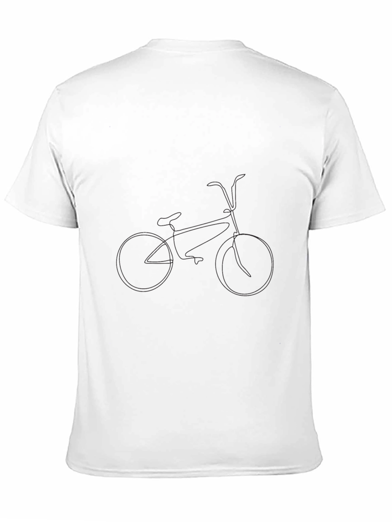 Black T-Shirt with Bicycle Outline