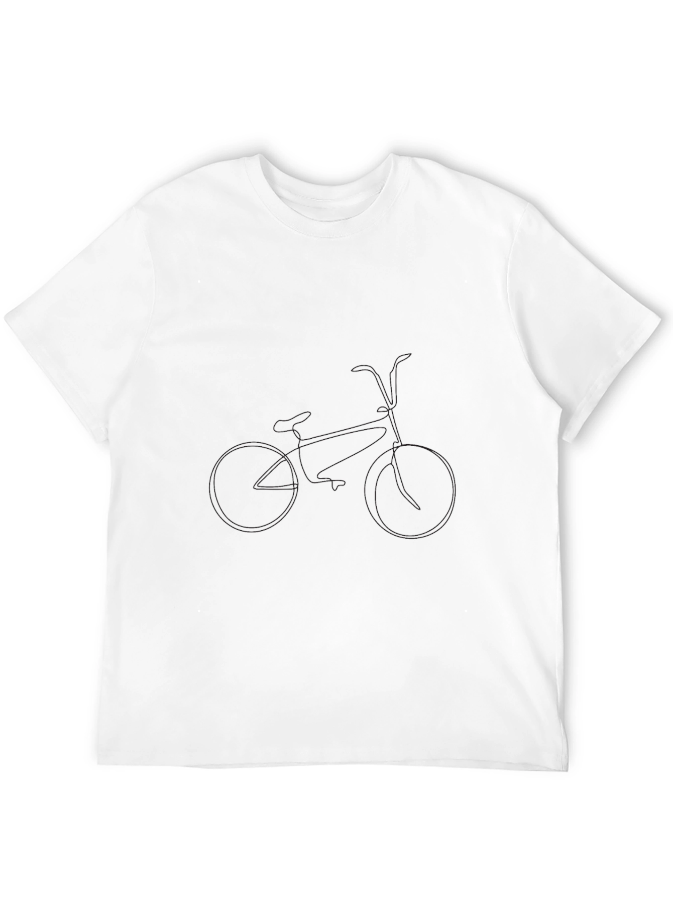 Black T-Shirt with Bicycle Outline