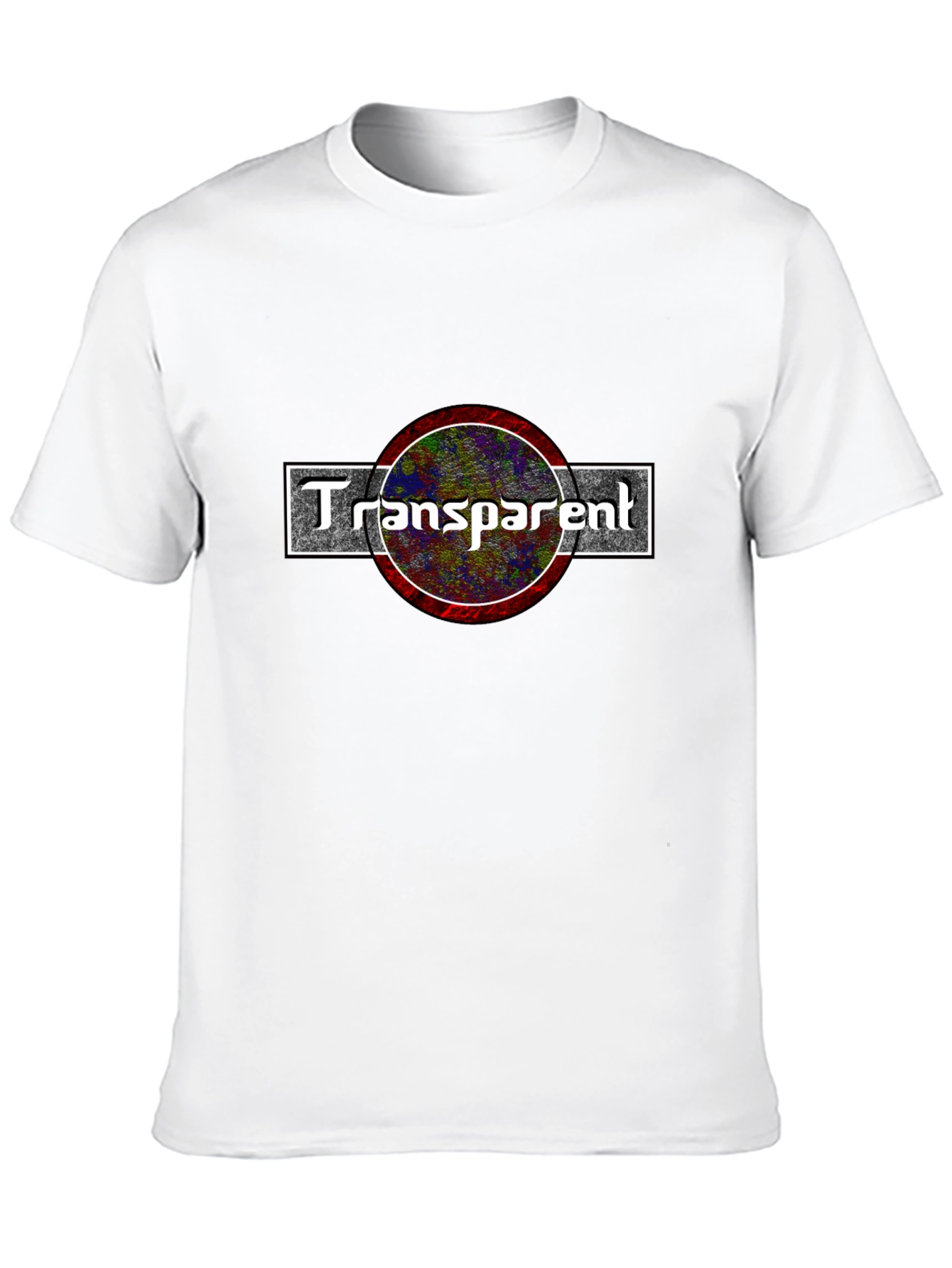 Transparent Graphic Tee - Black Cotton Blend T-Shirt