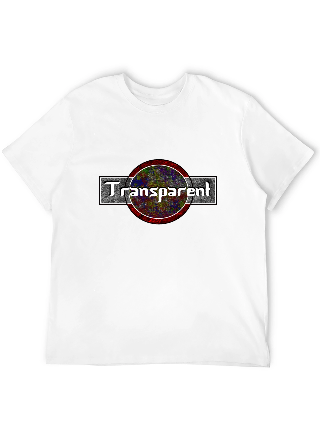 Transparent Graphic Tee - Black Cotton Blend T-Shirt
