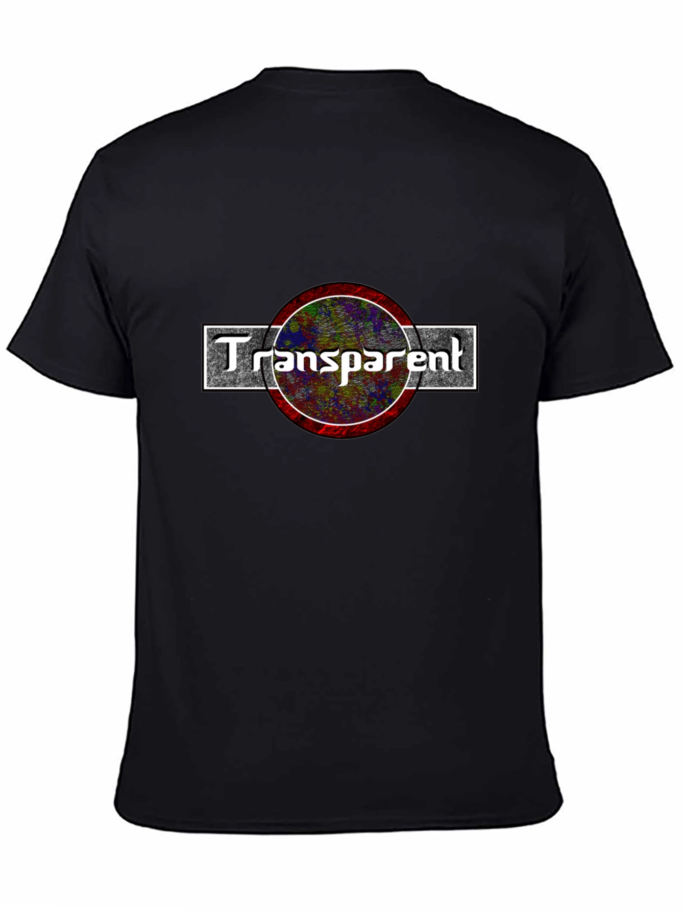 Transparent Graphic Tee - Black Cotton Blend T-Shirt