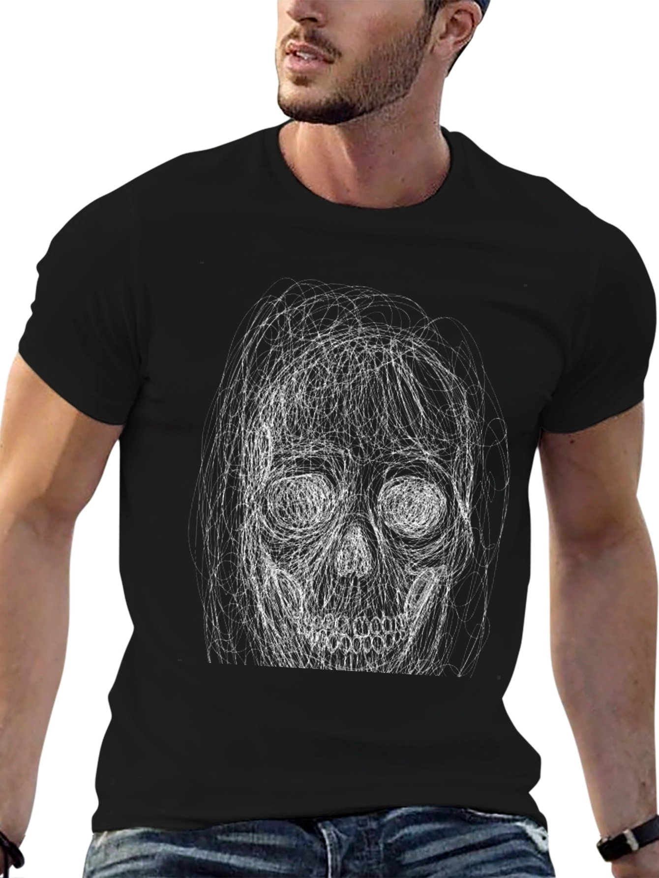 Skull Graphic Black T-Shirt - Edgy Fashion Tee