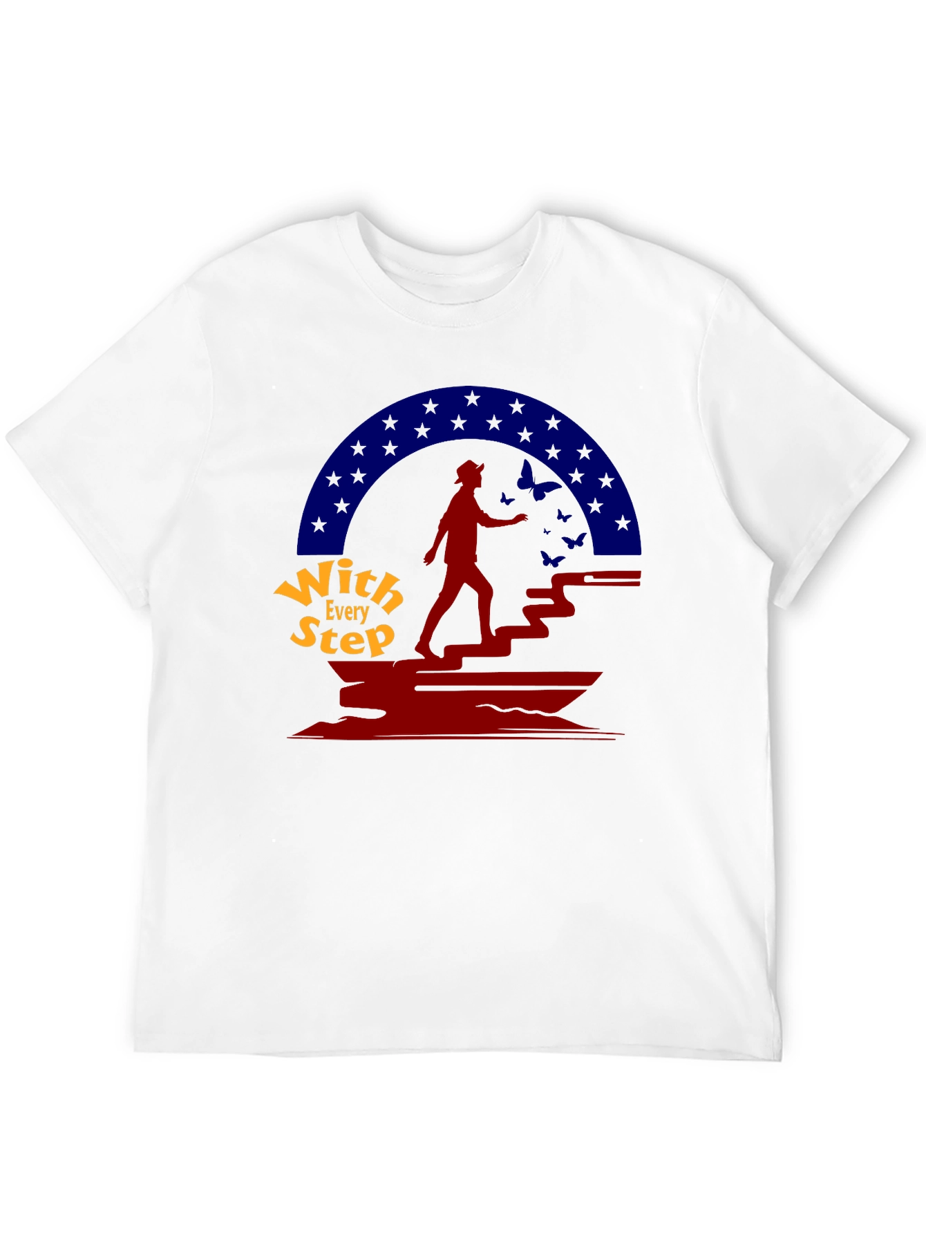 With Every Step Black Graphic T-Shirt