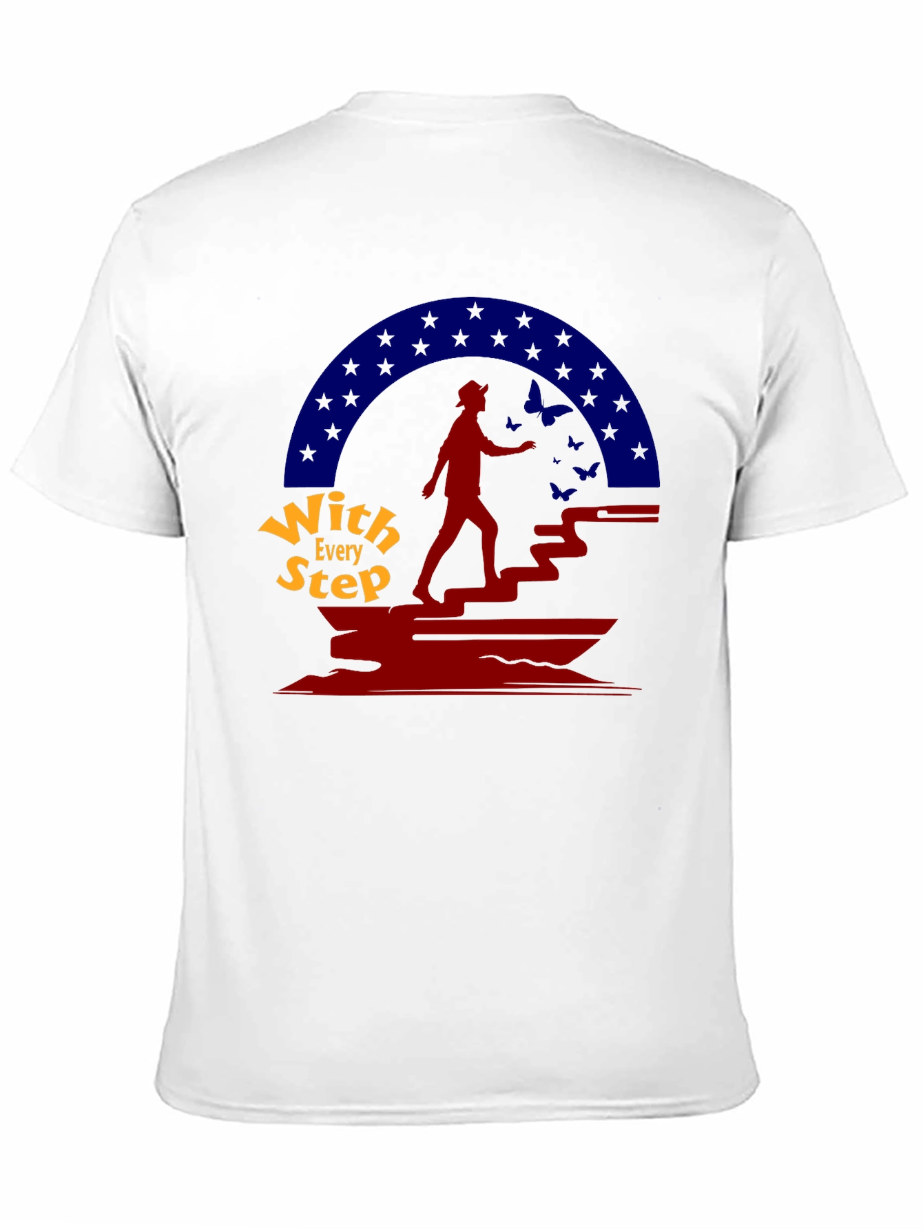 With Every Step Black Graphic T-Shirt