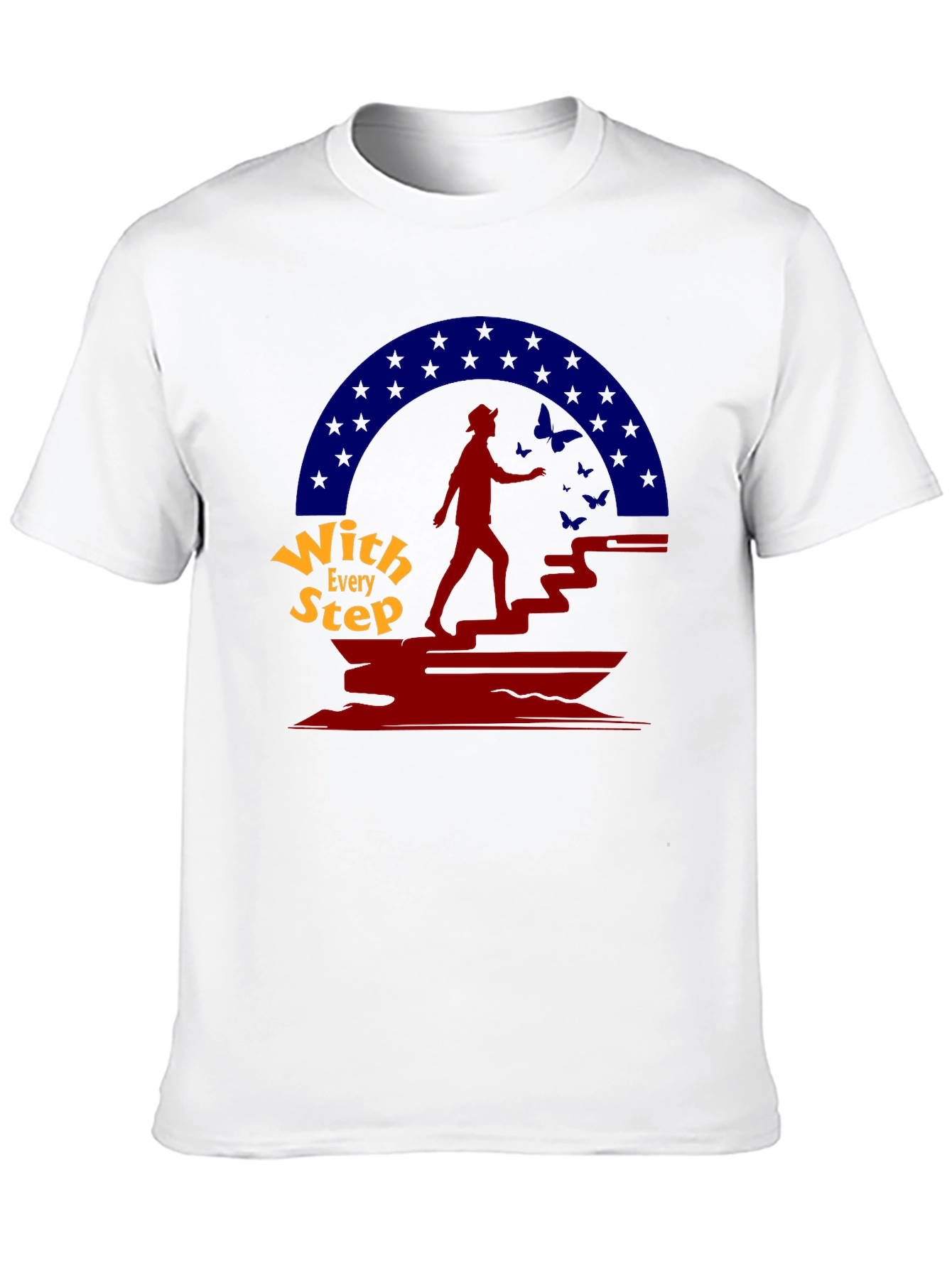 With Every Step Black Graphic T-Shirt