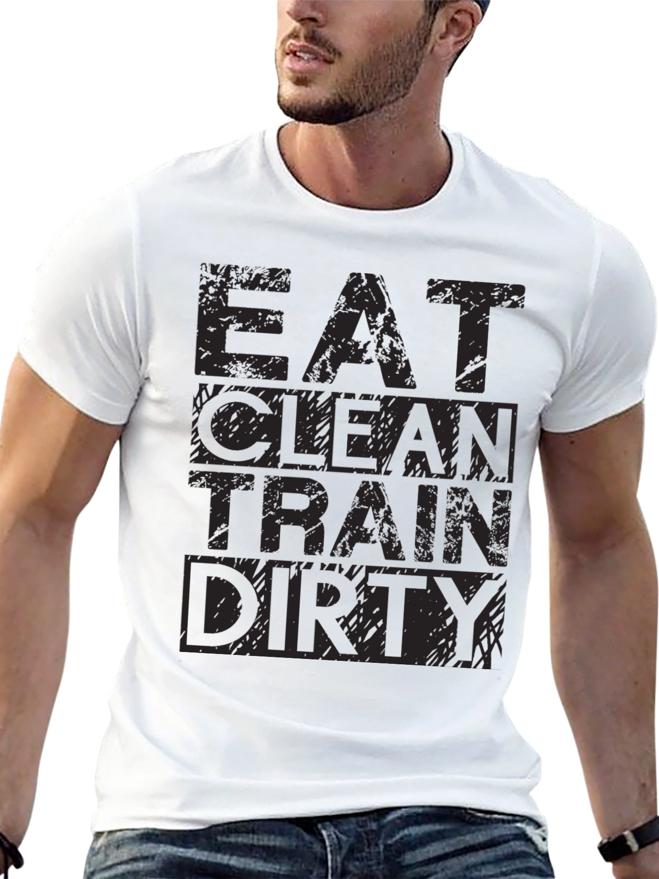 Eat Clean Train Dirty Mens Graphic Tee