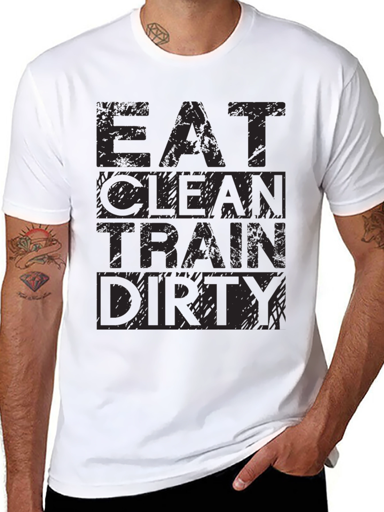 Eat Clean Train Dirty Mens Graphic Tee