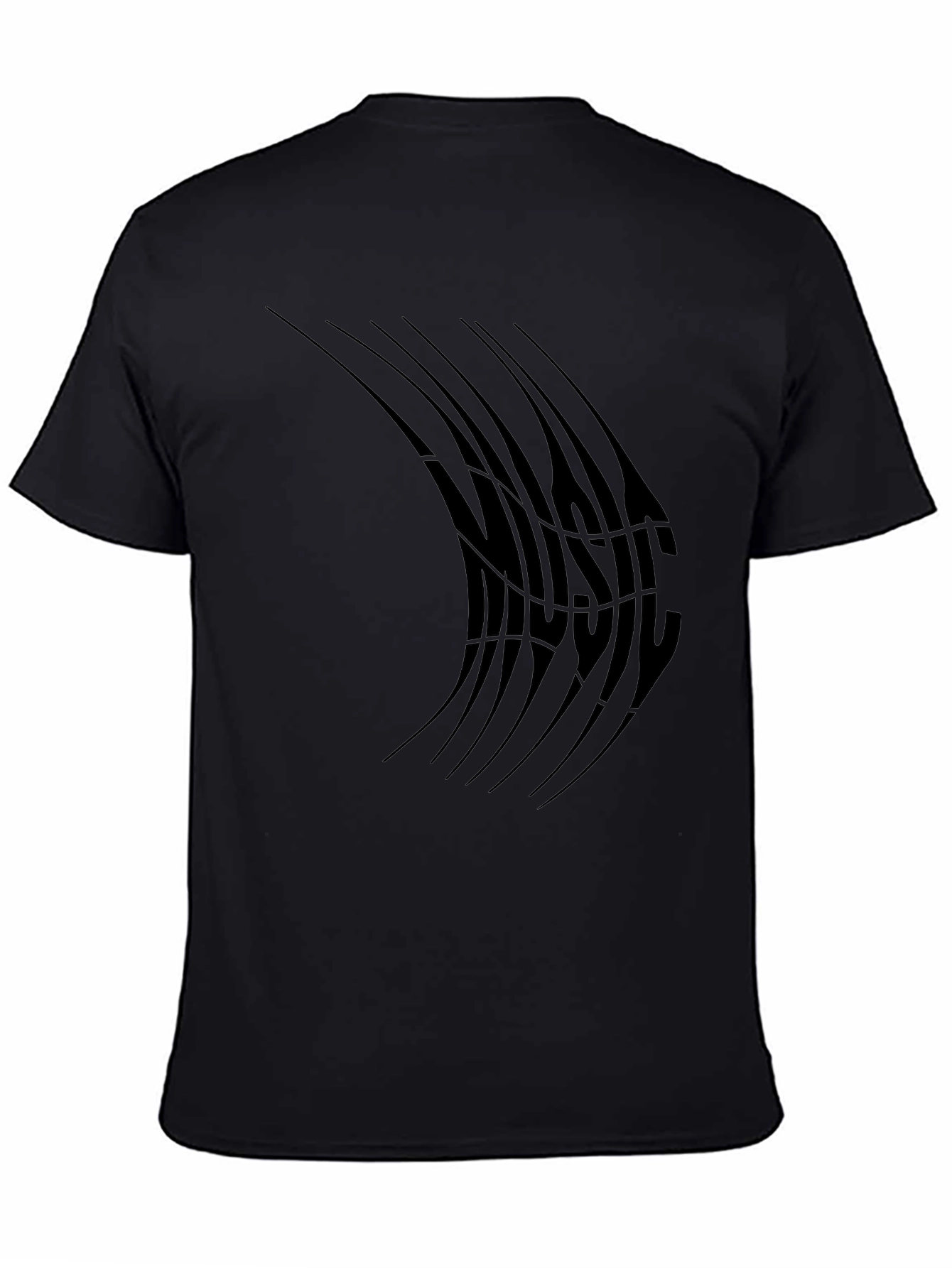 Abstract Music T-Shirt - Black
