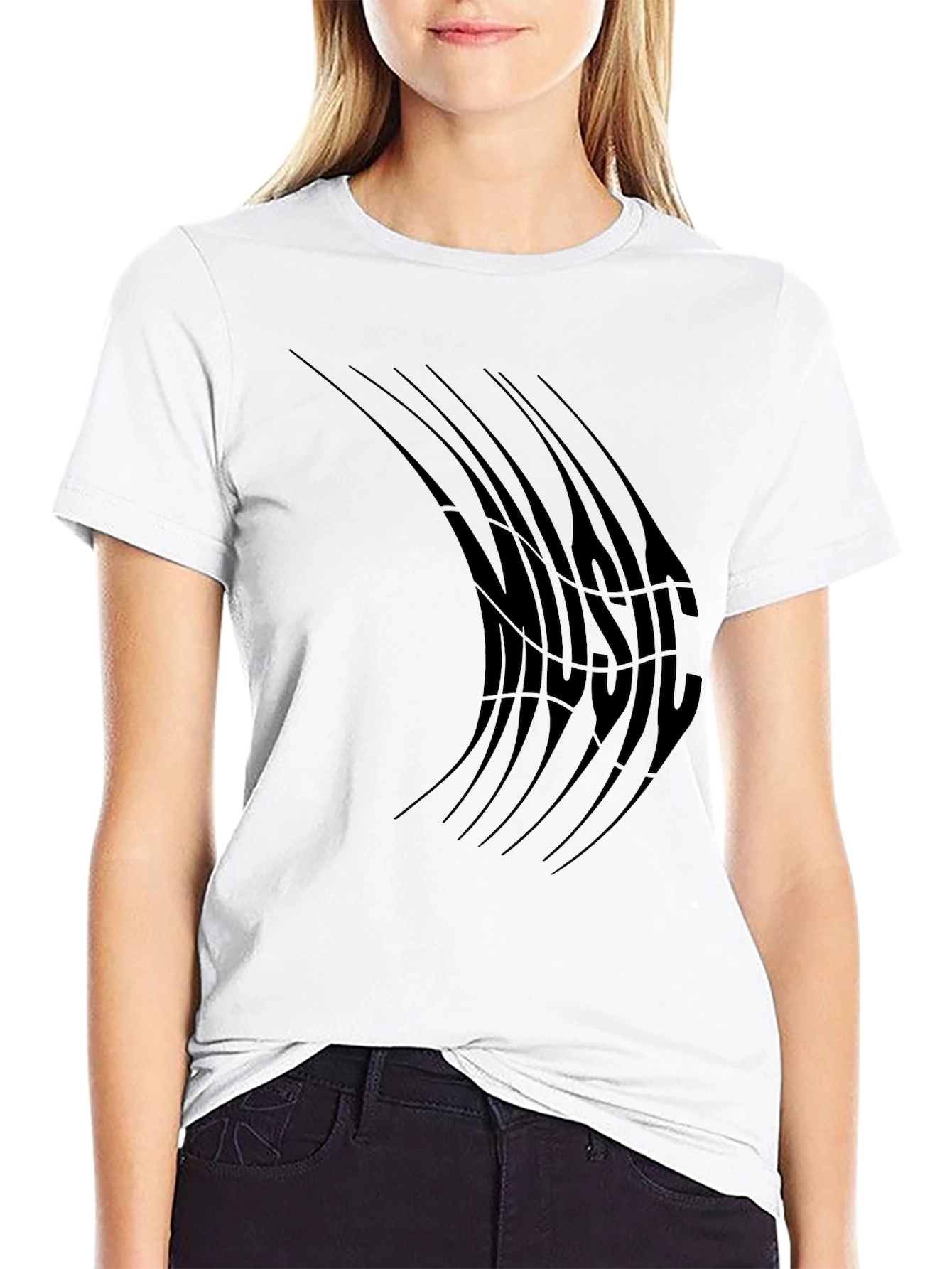 Abstract Music T-Shirt - Black
