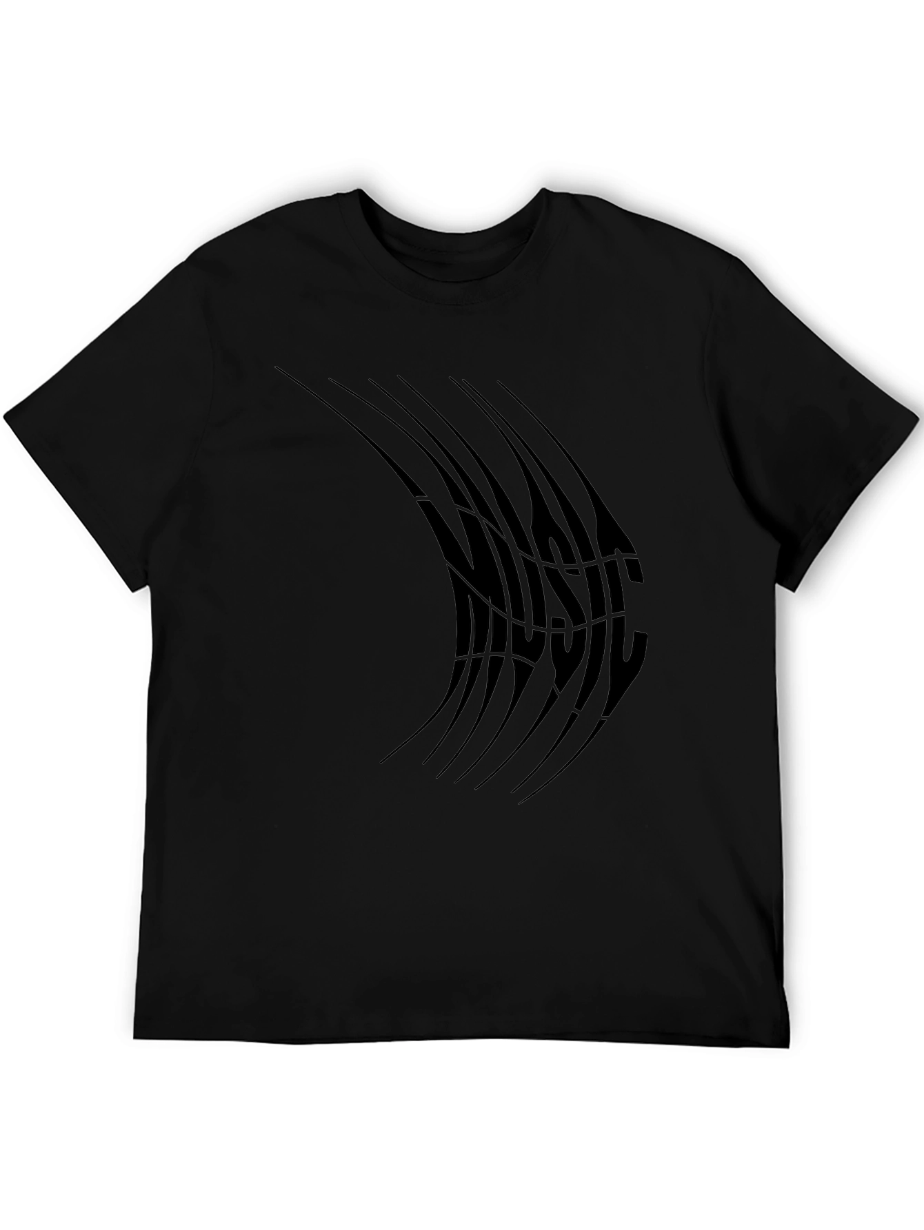 Abstract Music T-Shirt - Black