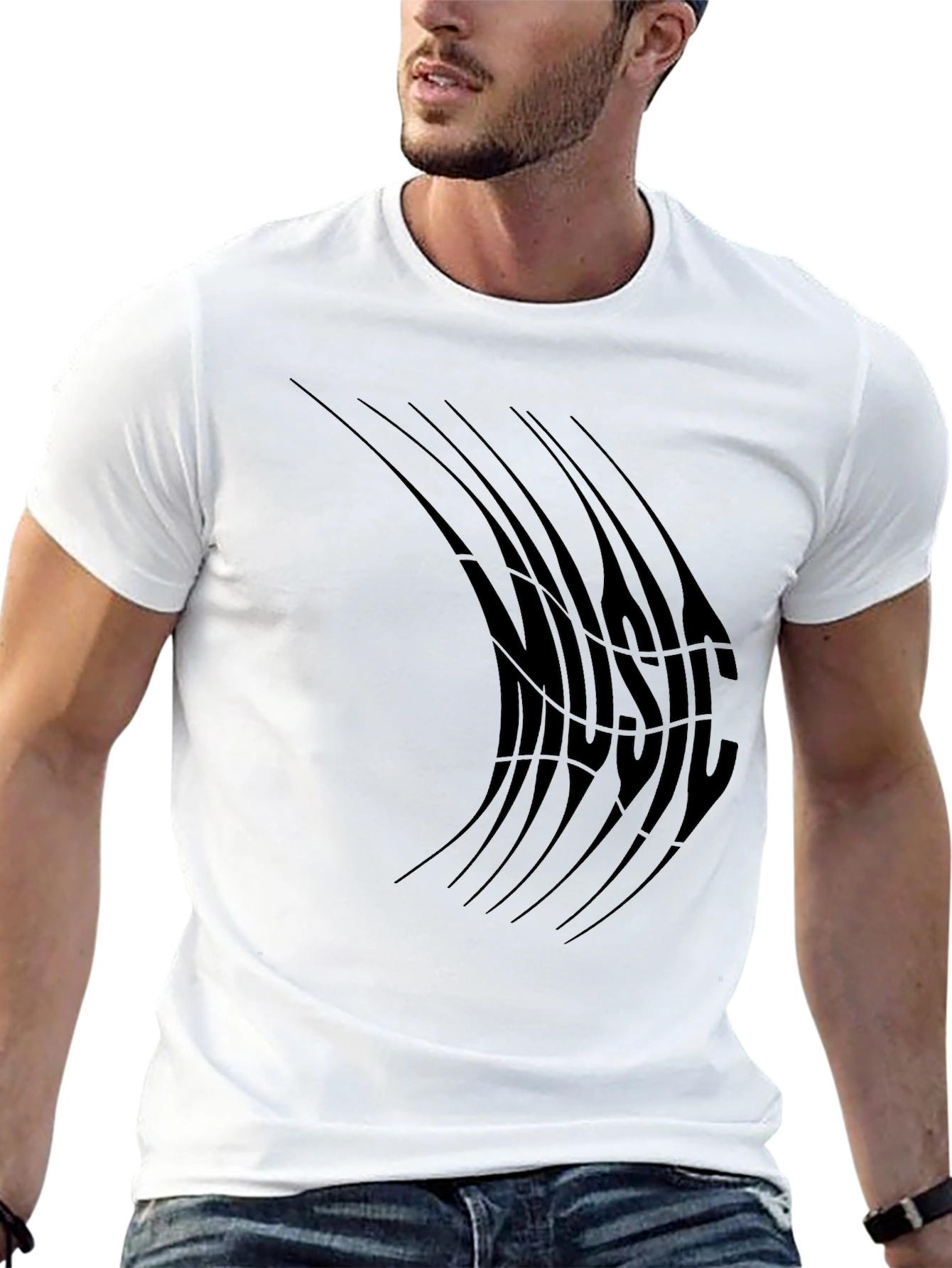 Abstract Music T-Shirt - Black