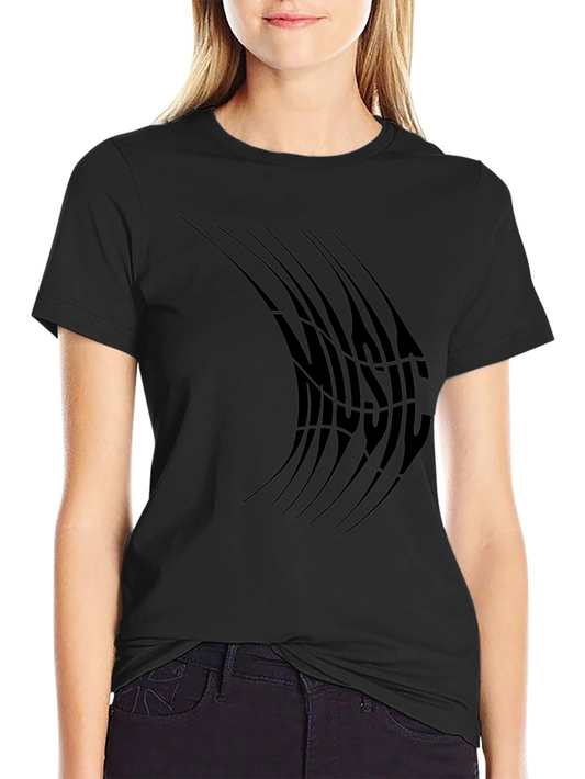 Abstract Music T-Shirt - Black