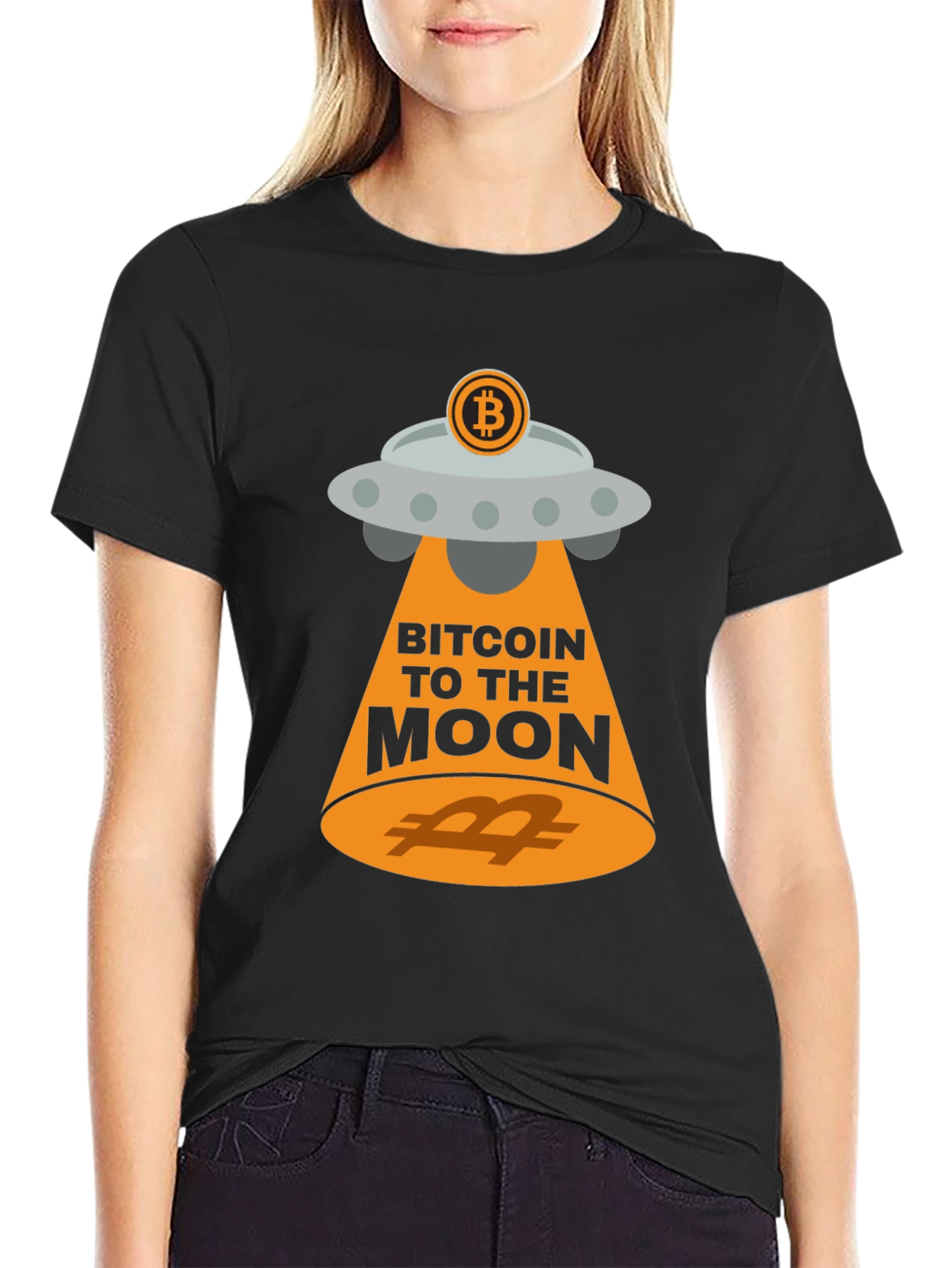 Bitcoin to the Moon Graphic T-Shirt