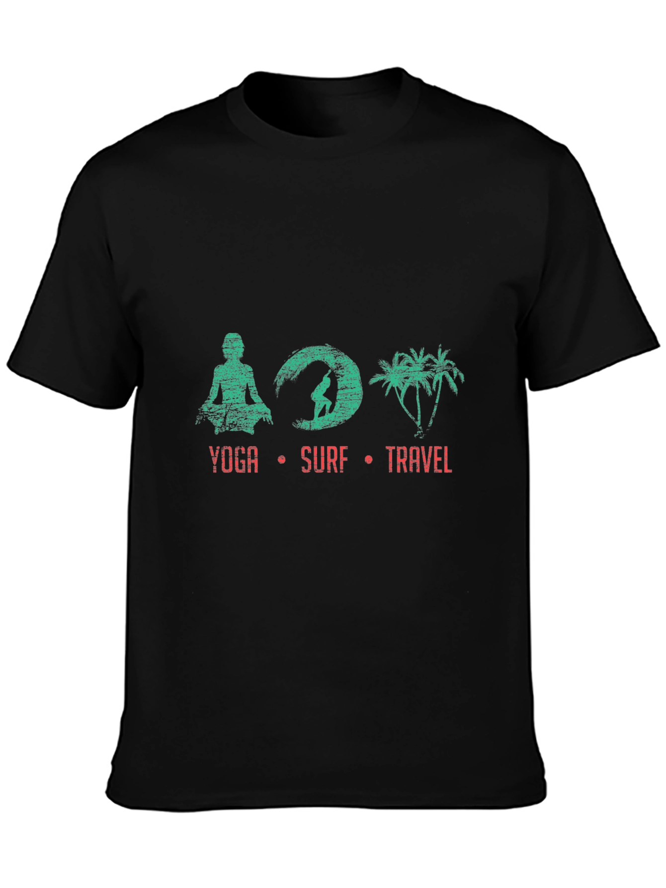 Yoga Surf Travel T-Shirt - Black Tee