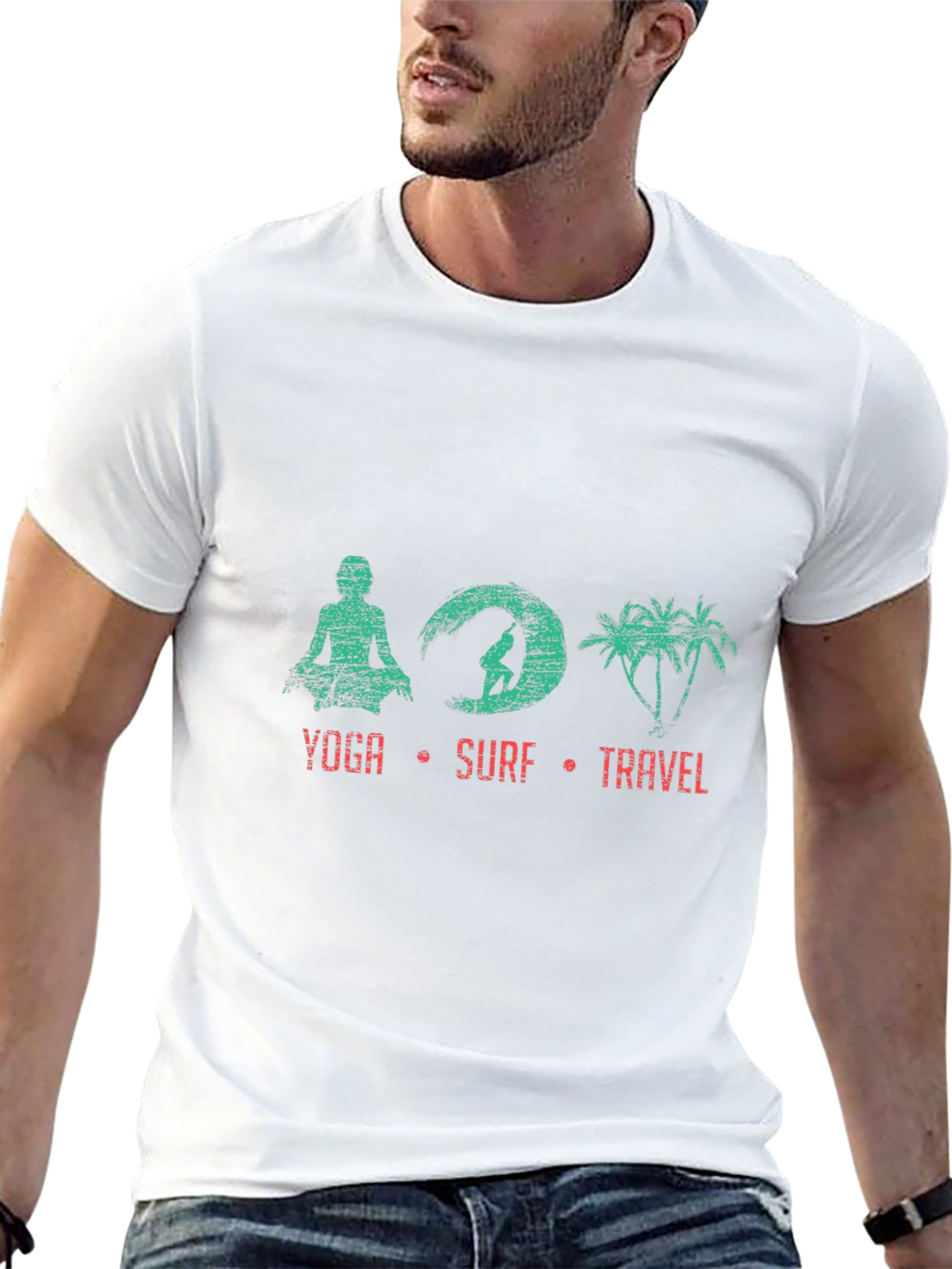 Yoga Surf Travel T-Shirt - Black Tee