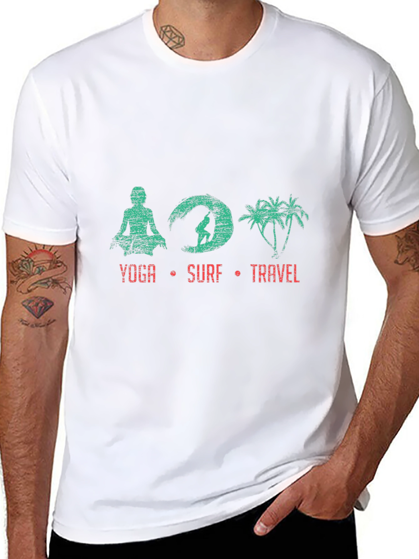 Yoga Surf Travel T-Shirt - Black Tee