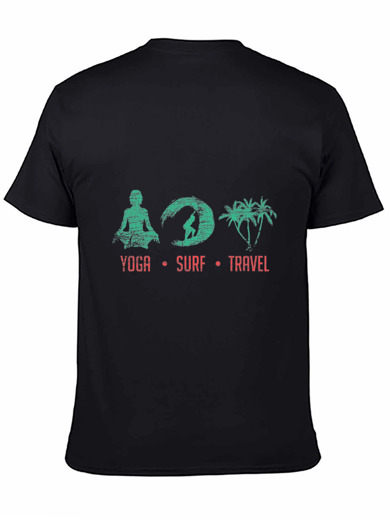 Yoga Surf Travel T-Shirt - Black Tee