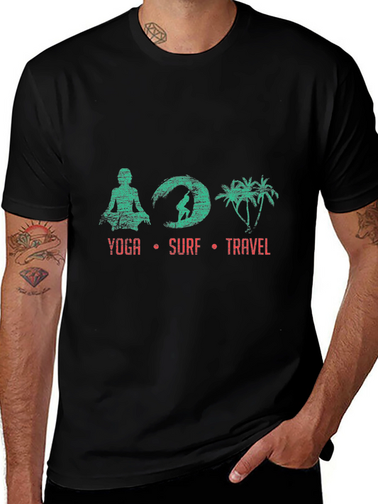 Yoga Surf Travel T-Shirt - Black Tee