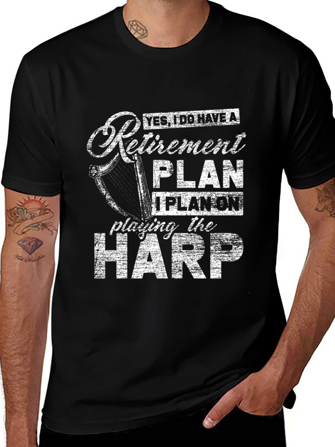 Retirement Plan Harp T-Shirt - Musician Gift