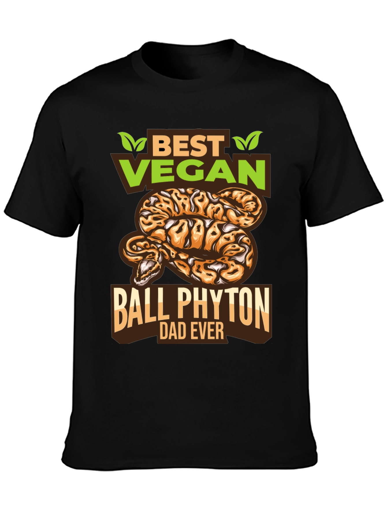 Vegan Ball Python Dad Ever Graphic T-Shirt