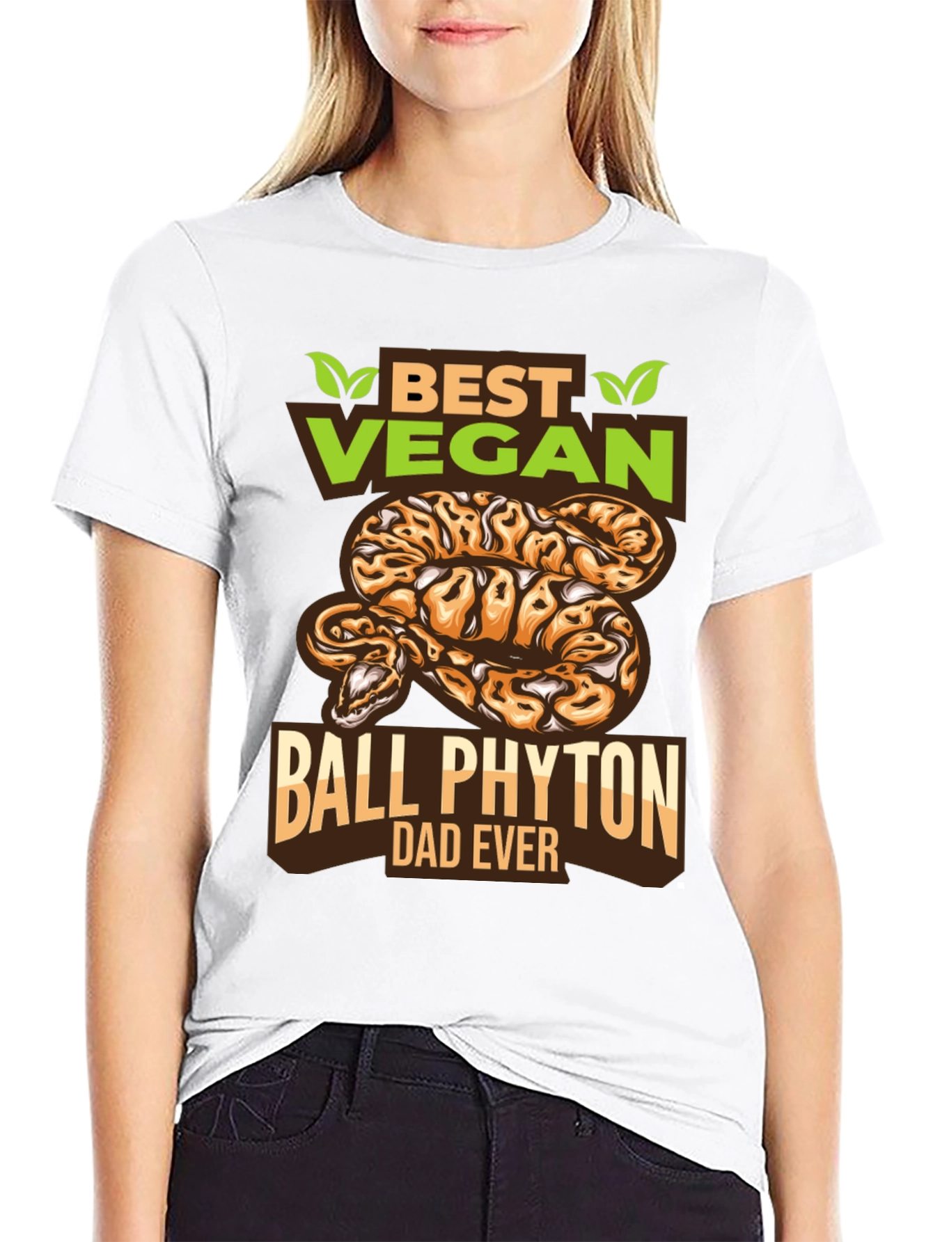 Vegan Ball Python Dad Ever Graphic T-Shirt