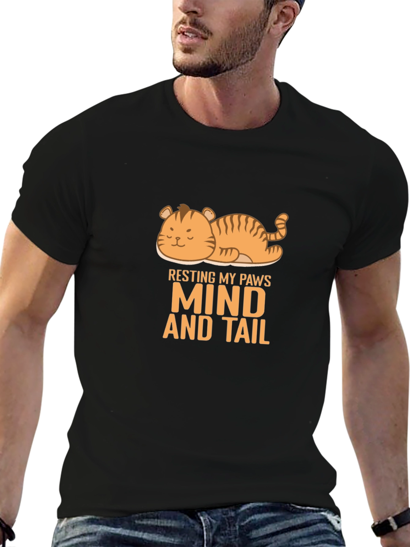 Resting Paws Cat Graphic T-Shirt