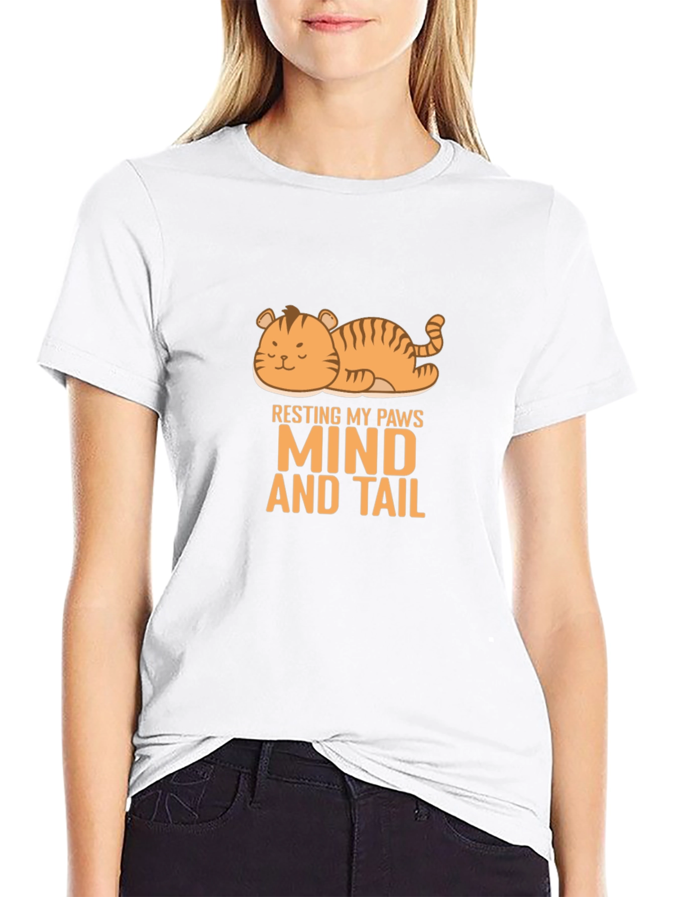 Resting Paws Cat Graphic T-Shirt