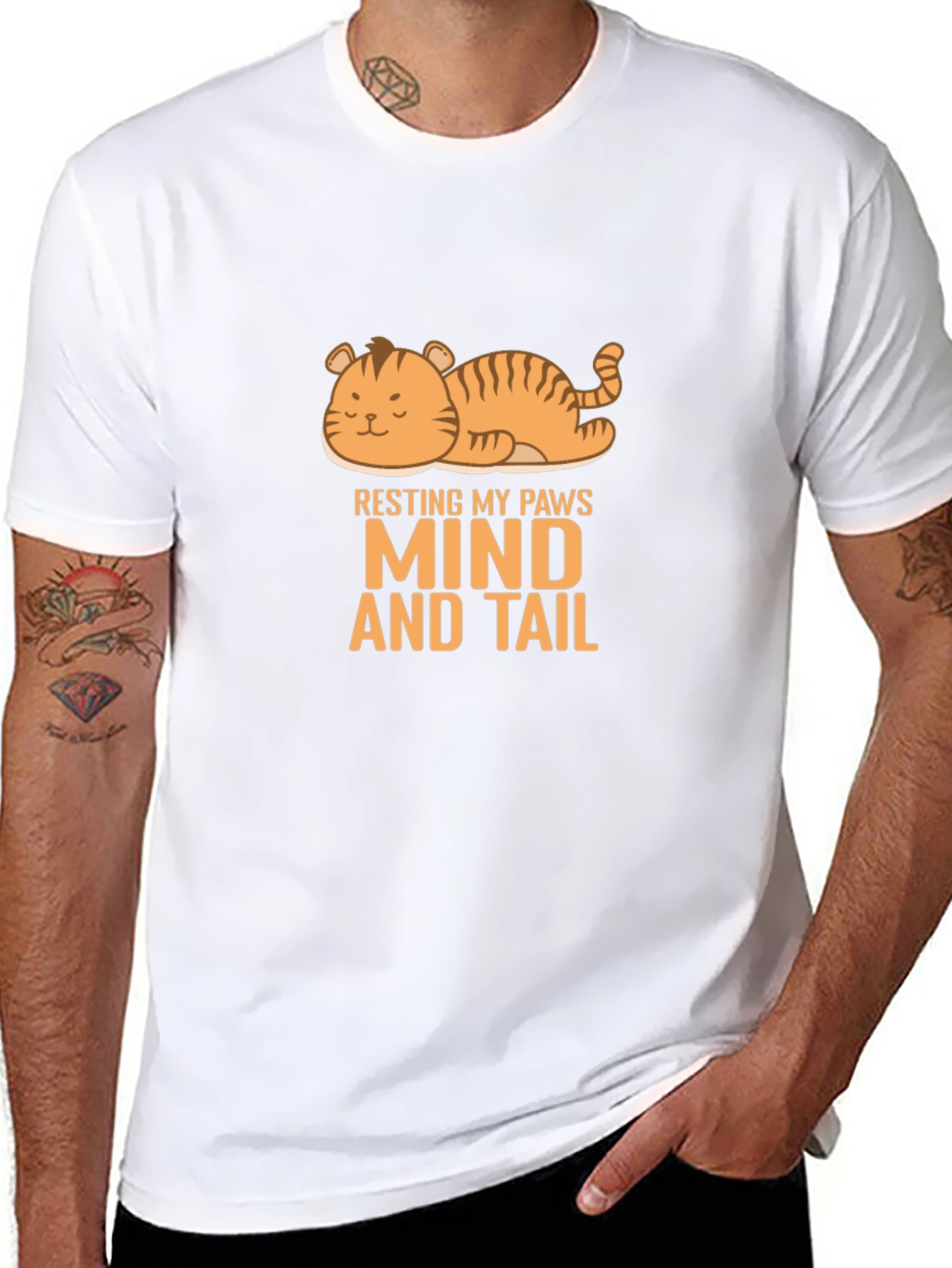 Resting Paws Cat Graphic T-Shirt