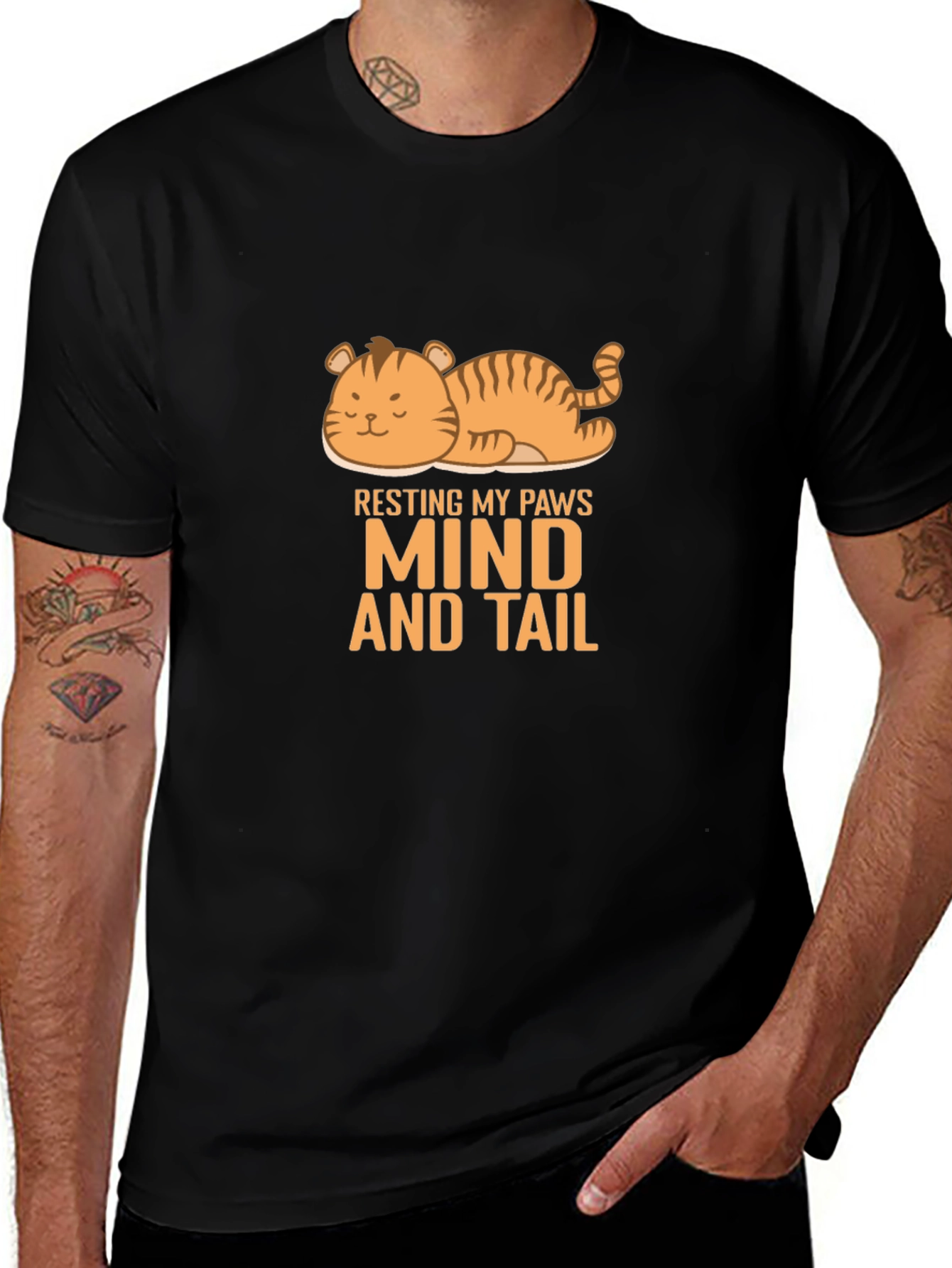 Resting Paws Cat Graphic T-Shirt