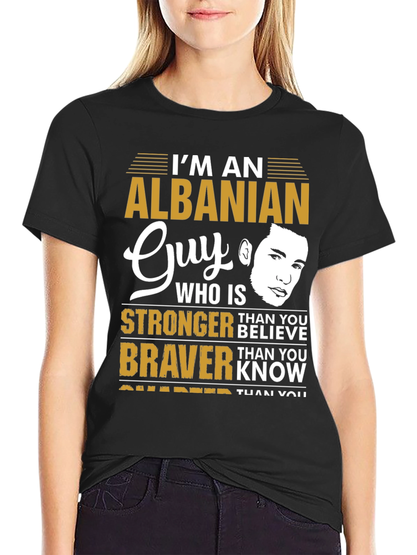 Albanian Guy T-Shirt: Strong Brave & Smart