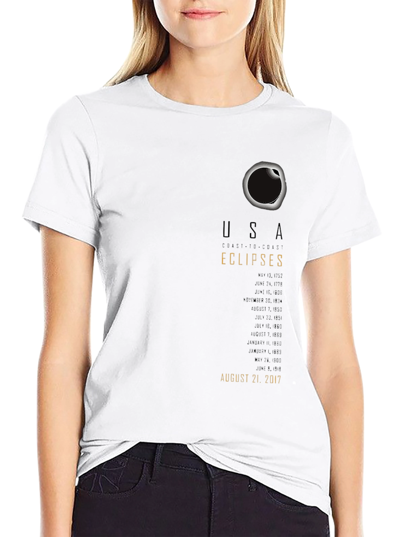 USA Total Solar Eclipse T-Shirt August 21 2017