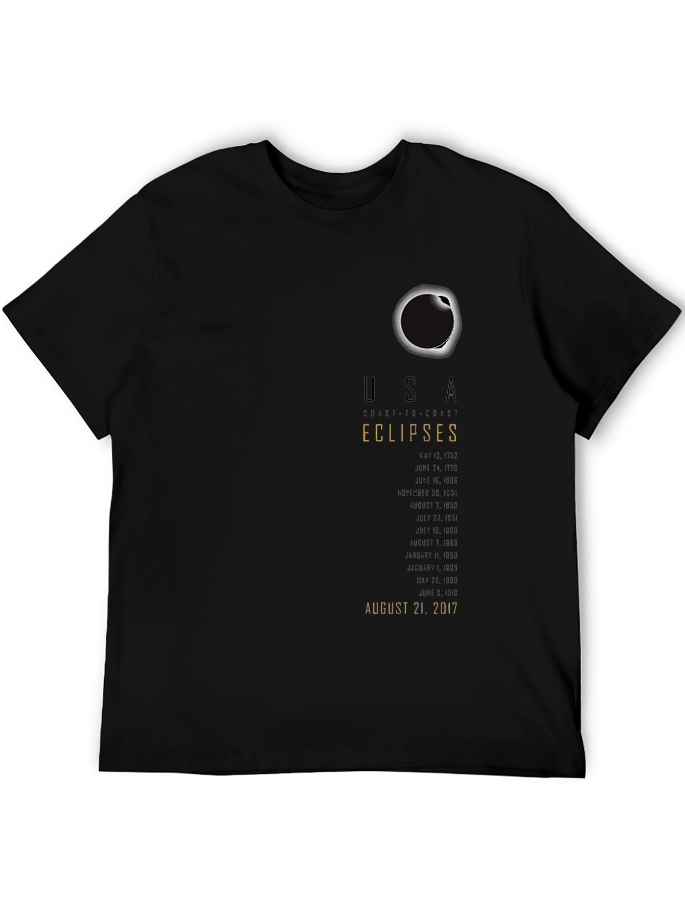 USA Total Solar Eclipse T-Shirt August 21 2017