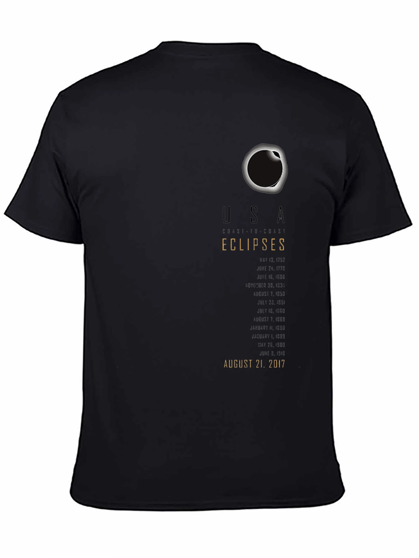 USA Total Solar Eclipse T-Shirt August 21 2017