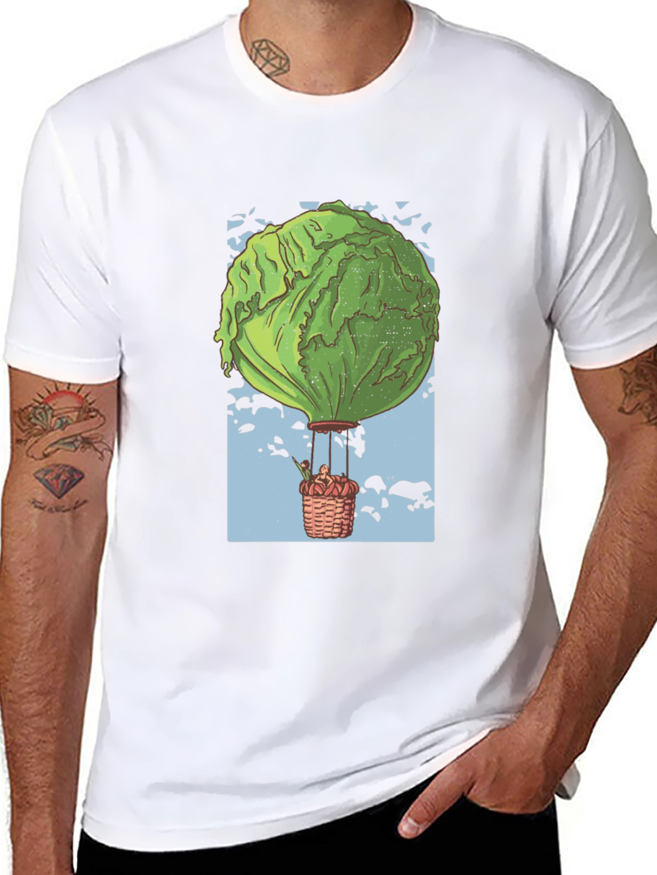Lettuce Balloon T-Shirt - Unique Graphic Tee