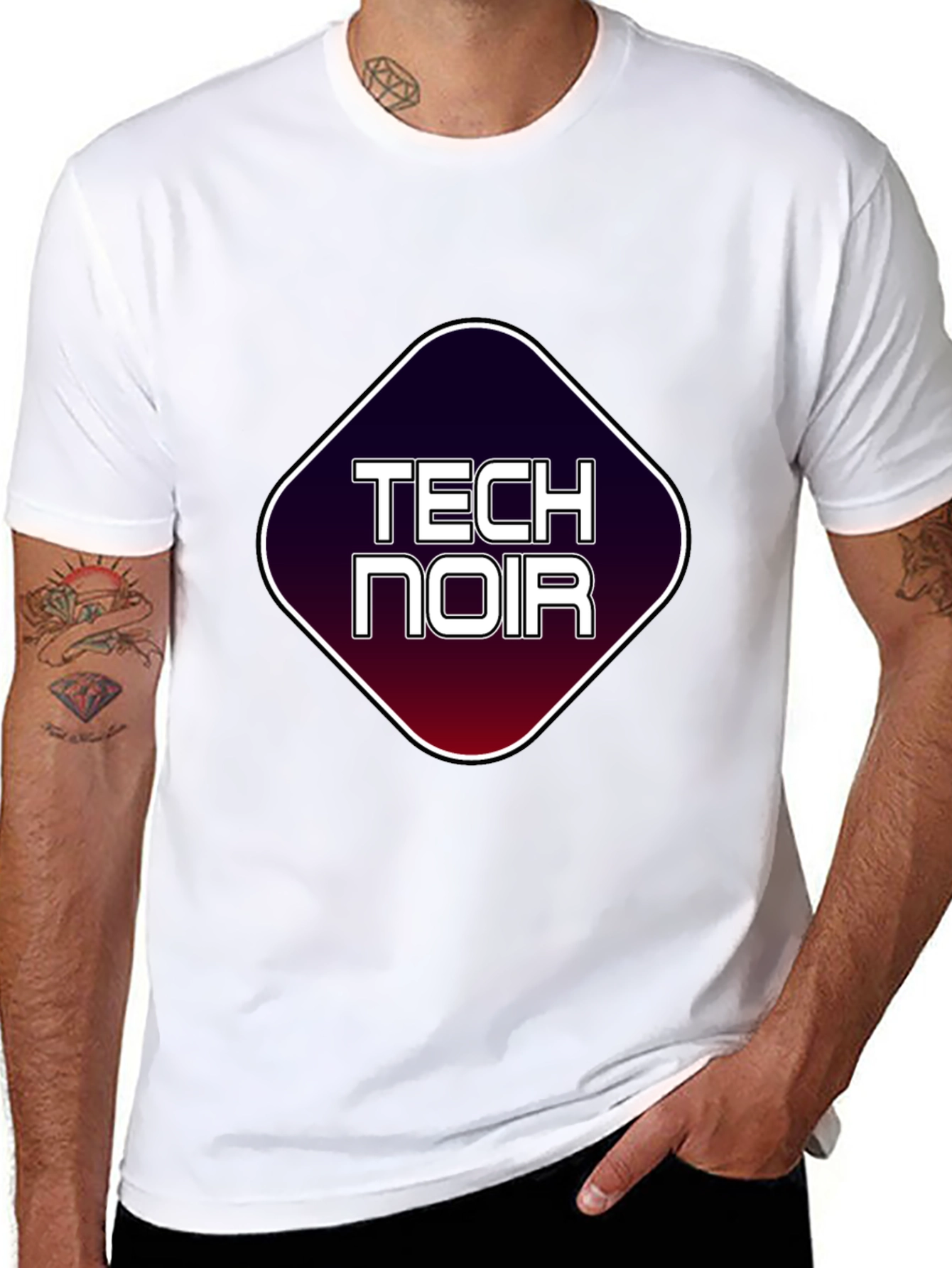 Tech Noir Graphic T-Shirt - Black Tee