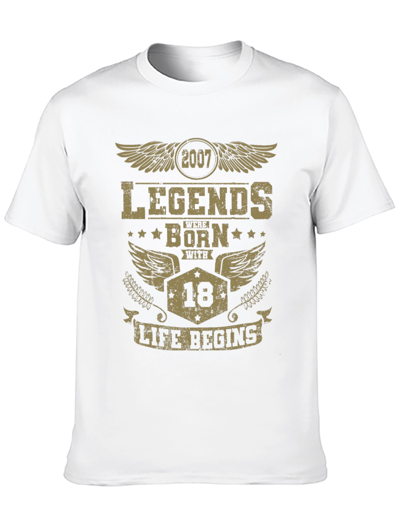 Legends Born in 2007 Age 18 Black T-Shirt