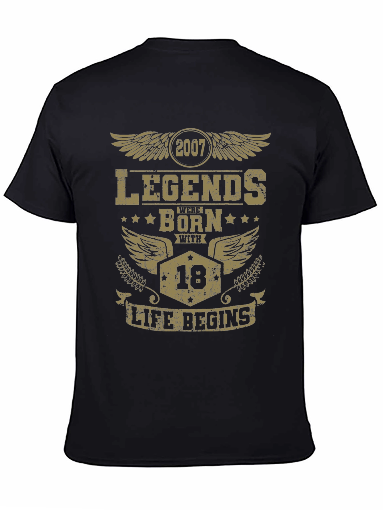 Legends Born in 2007 Age 18 Black T-Shirt