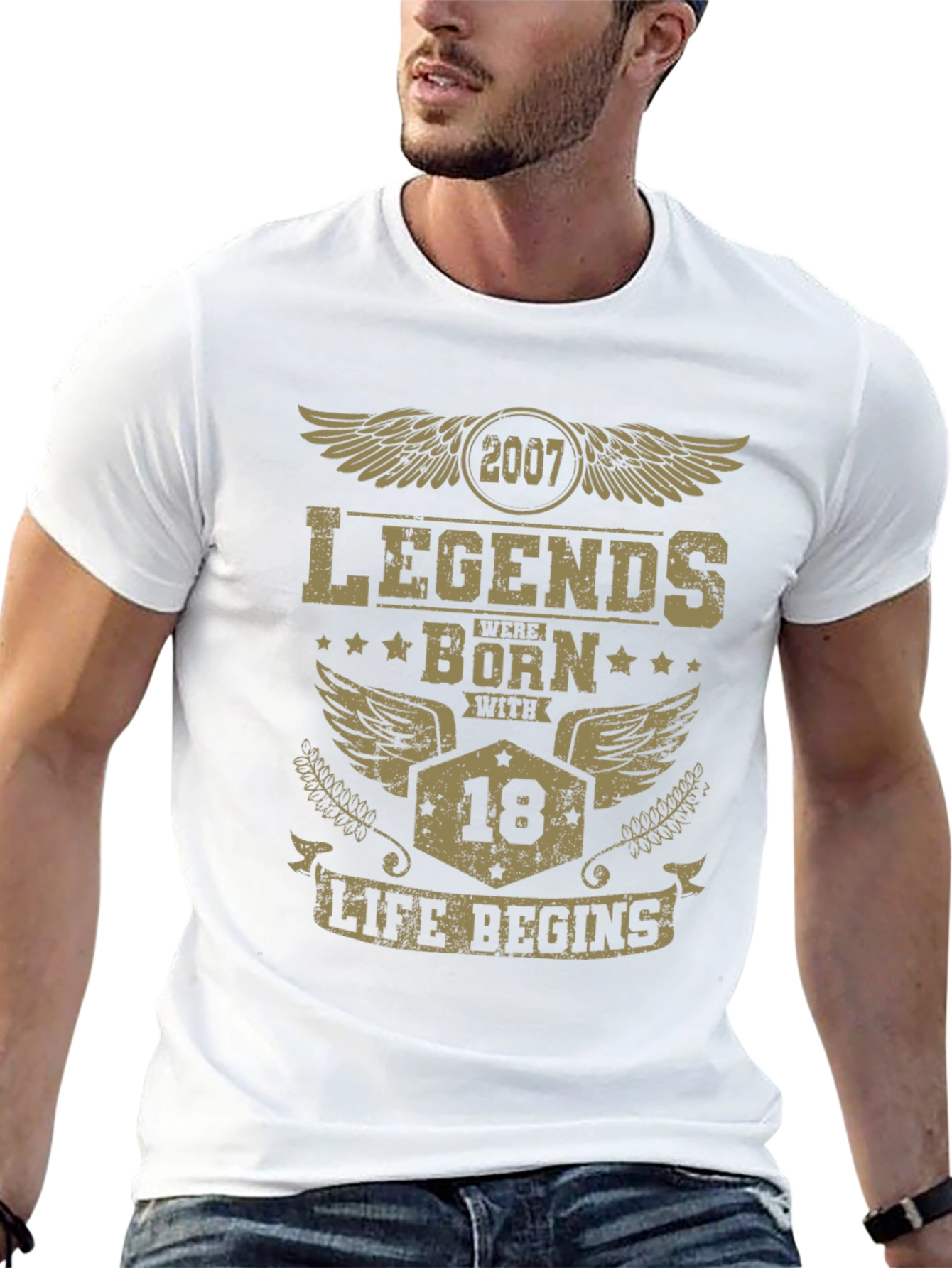 Legends Born in 2007 Age 18 Black T-Shirt