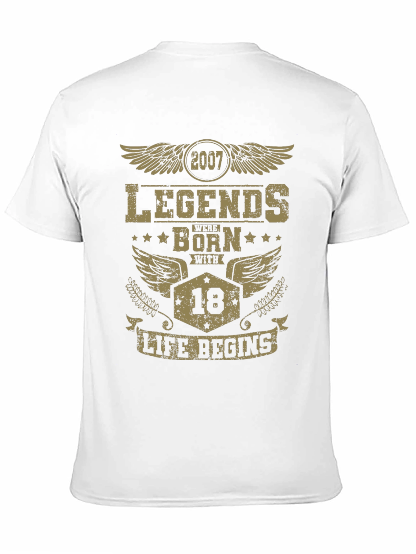 Legends Born in 2007 Age 18 Black T-Shirt