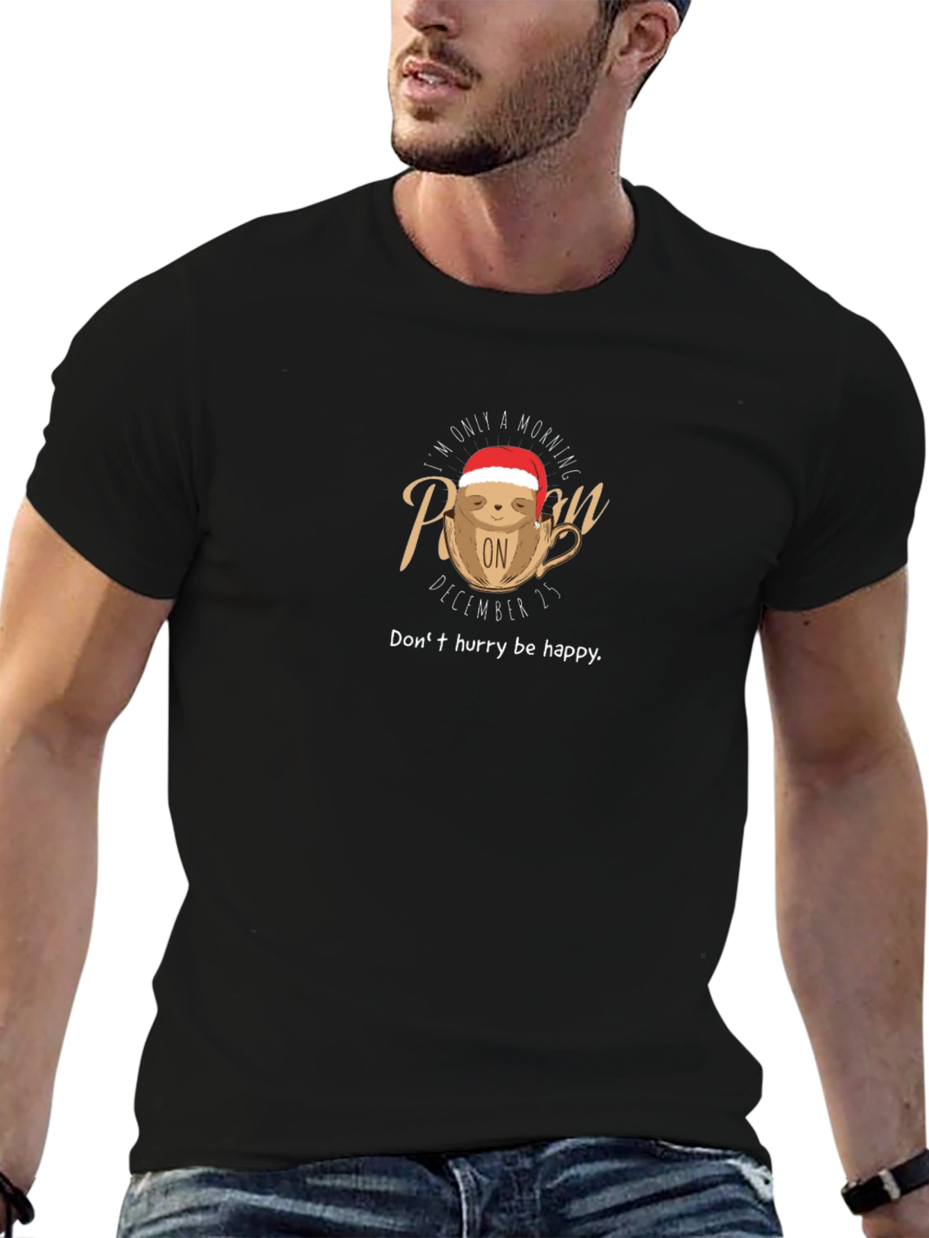 Lazy Sloth Christmas Graphic Tee