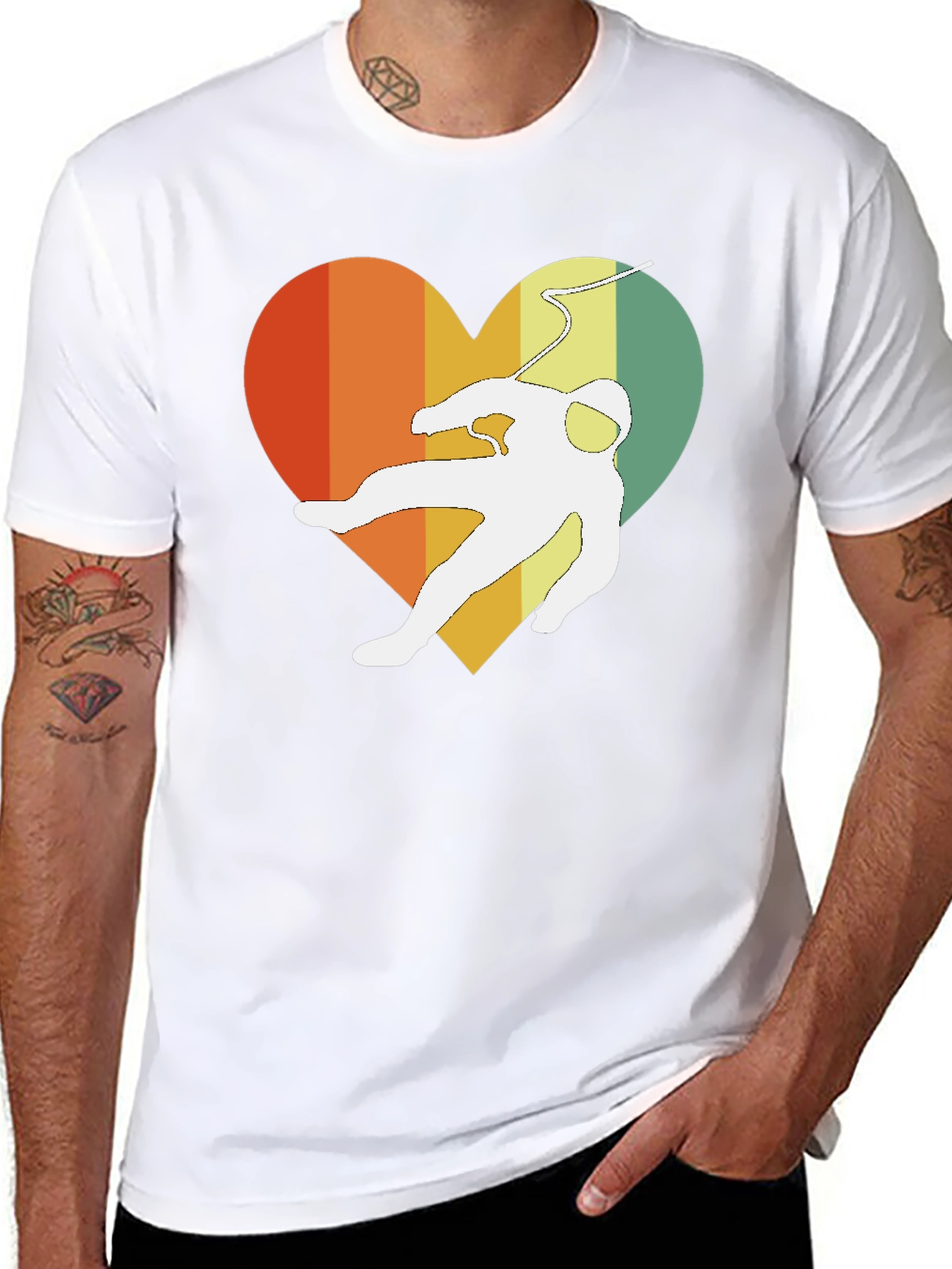 Retro Spaceman Heart Graphic Tee