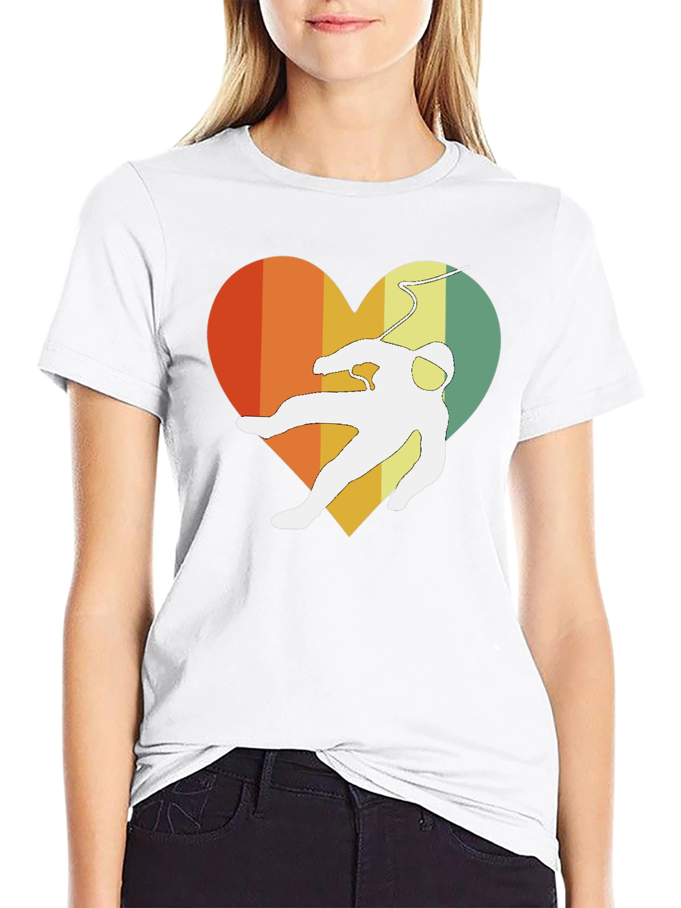 Retro Spaceman Heart Graphic Tee