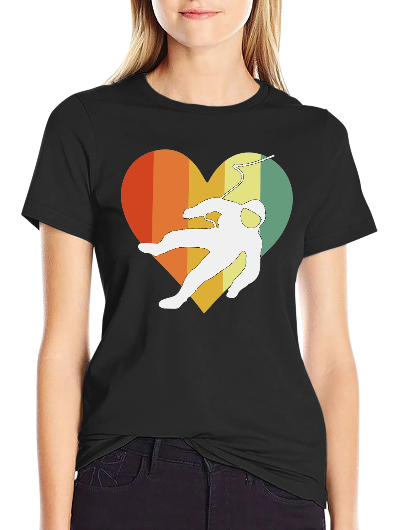 Retro Spaceman Heart Graphic Tee