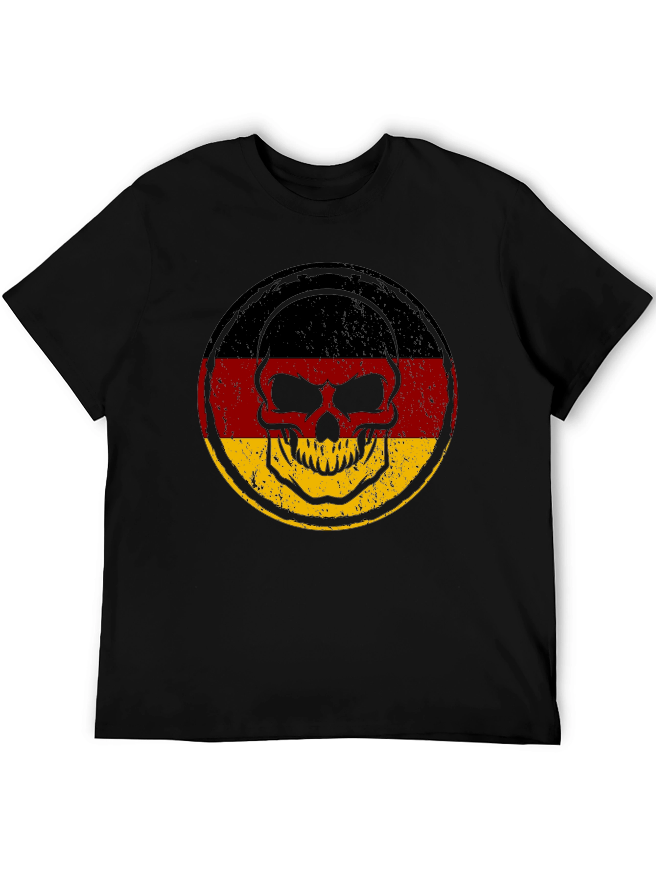 German Flag Skull Graphic T-Shirt