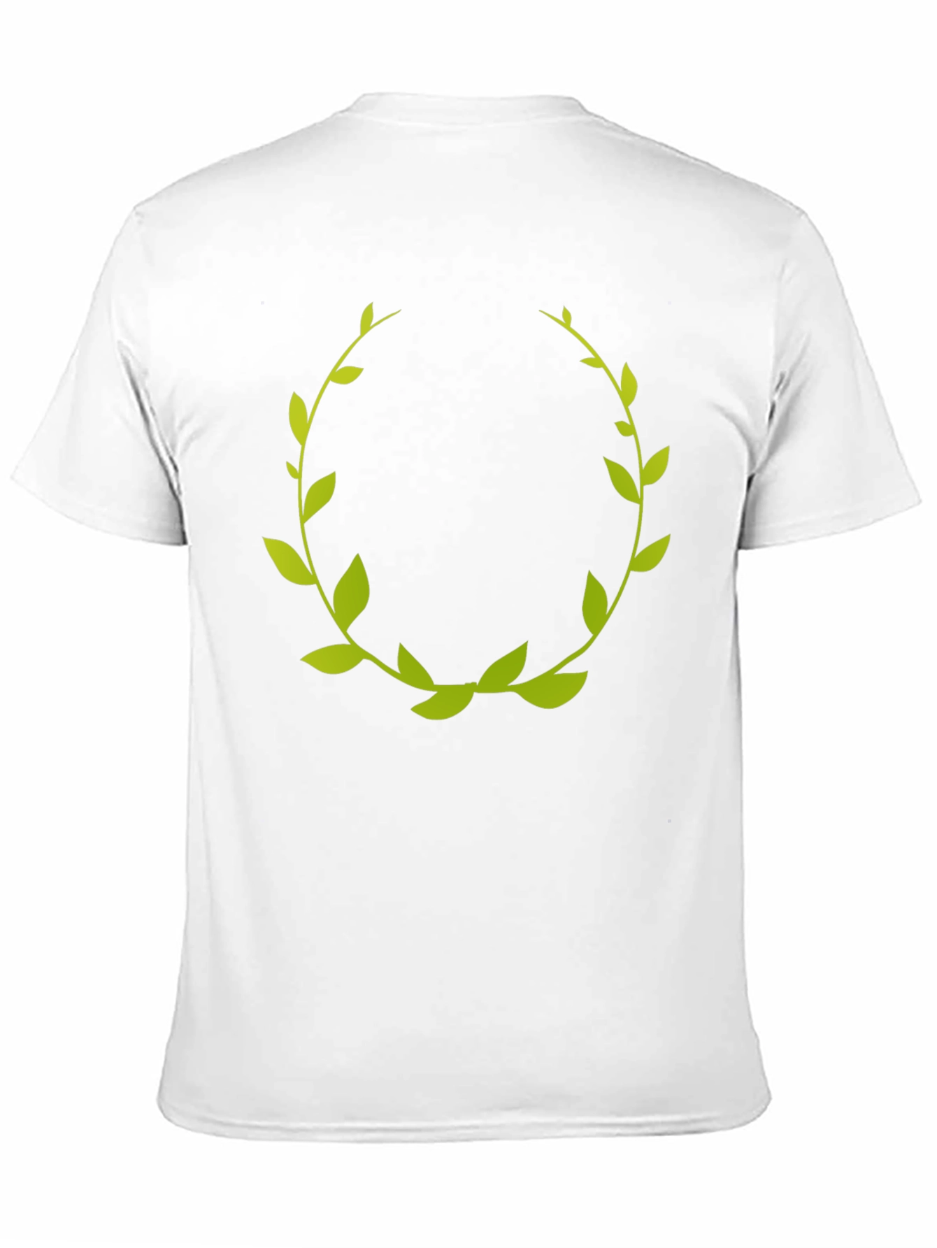 Green Laurel Wreath Graphic Tee - Black Cotton T-Shirt