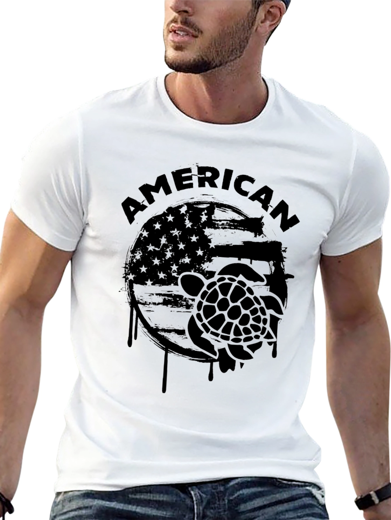 American Turtle Graphic T-Shirt - Patriotic Tee