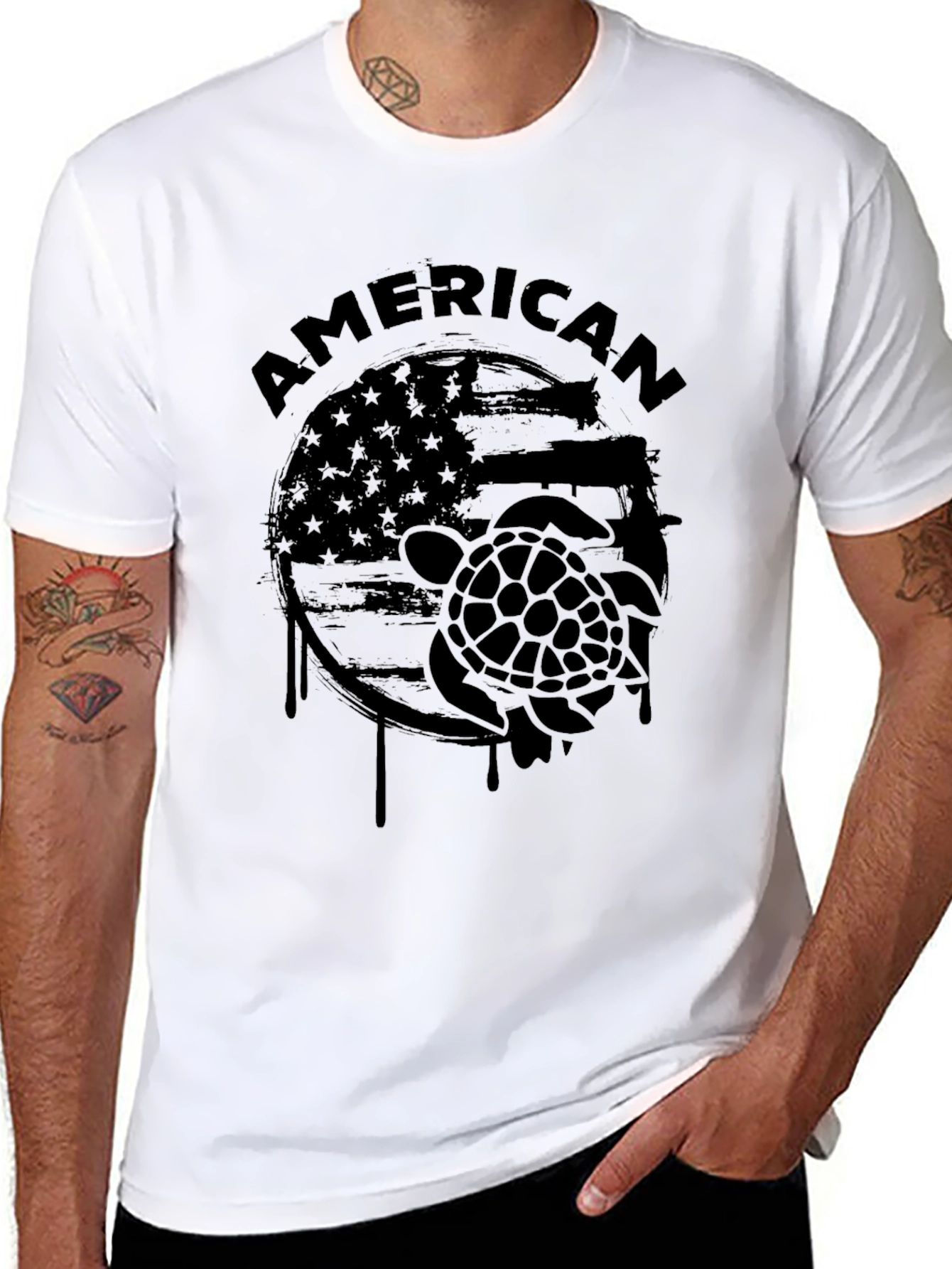 American Turtle Graphic T-Shirt - Patriotic Tee