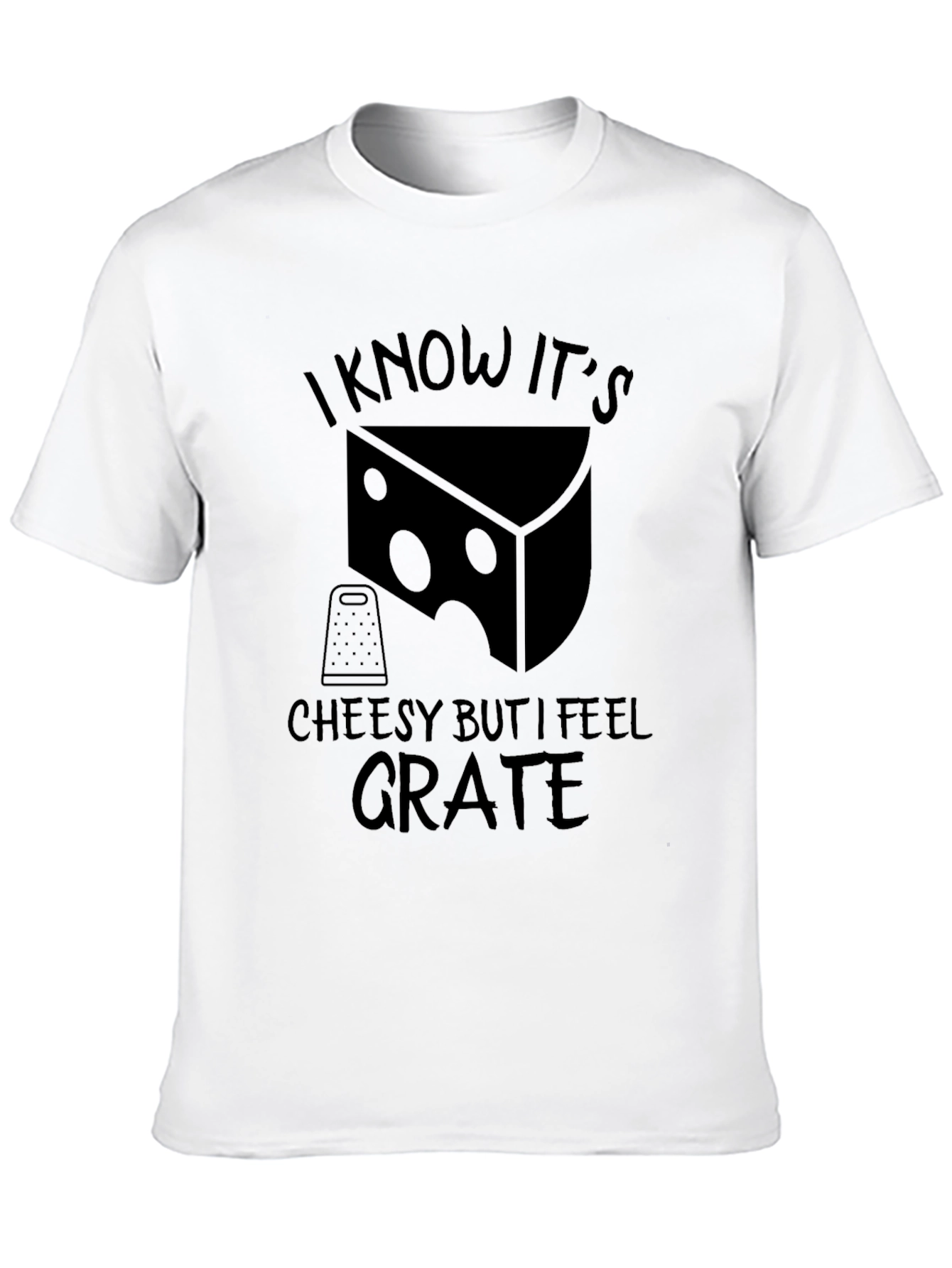 Cheesy Grate Mens Black Graphic T-Shirt