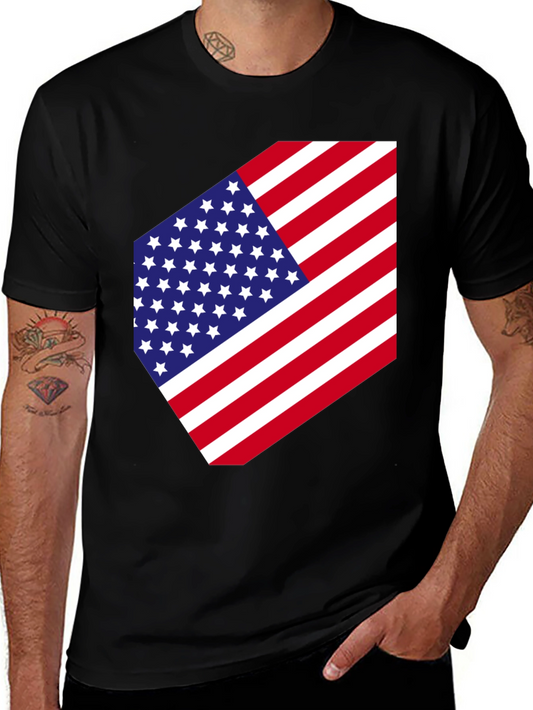 USA Flag Graphic Tee - Patriotic Style